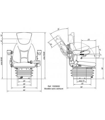 SIEGE PNEUMATIQUE LUXE TISSU RM62 210