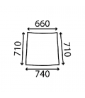 VITRE DE PORTE SUPERIEUR GAUCHE BOMBEE JOHN DEERE L58951 , L61305 , L62976 , L62979