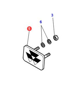 EMBLEME DE CALANDRE MASSEY FERGUSON ADAPTABLE 4347562M91 3808163M91 4271262M92