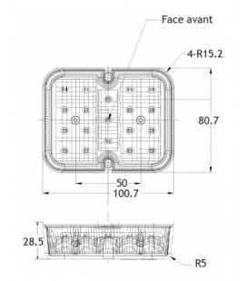 FEU DE RECUL A LED 12 24V AVEC FAISCEAU