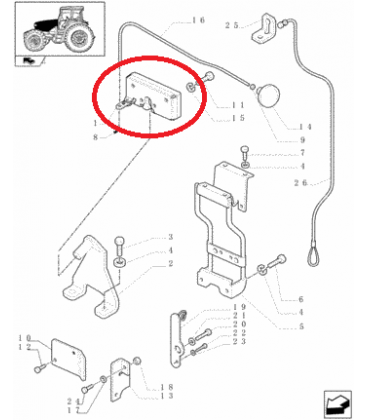 SERRURE DE CAPOT MOTEUR ADAPTABLE NEW HOLLAND CASE IH STEYR 87729381