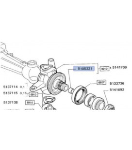 BAGUE D'ARBRE DE PONT AVANT ADAPTABLE NEW HOLLAND CASE IH FIAT FORD STEYR 5104085 5105321 47123462