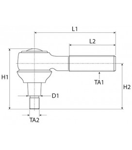 ROTULE DE DIRECTION GAUCHE ADAPTABLE FIAT FORD 86024884 86507390