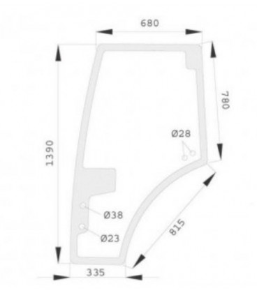 VITRE DE PORTE DROITE FENDT  72311983 H816810030170 H816810030340 ADAPTABLE