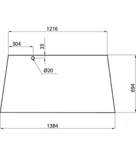 VITRE ARRIERE SUPERIEUR ADAPTABLE FENDT  178810050410 178810051010