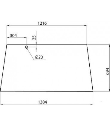 VITRE ARRIERE SUPERIEUR ADAPTABLE FENDT  178810050410 178810051010