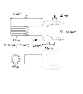 MACHOIRE DE PONT AVANT ADAPTABLE JOHN DEERE L64254