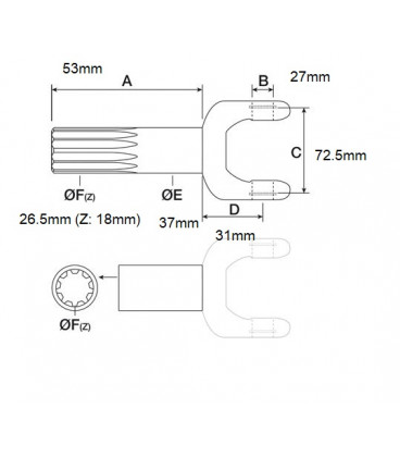 MACHOIRE DE PONT AVANT ADAPTABLE JOHN DEERE L64254