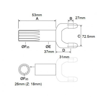 MACHOIRE DE PONT AVANT ADAPTABLE JOHN DEERE AL64125