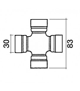 CROISILLON DE PONT AVANT ADAPTABLE 30X83MM JOHN DEERE, CASE-IH, FENDT, AL64127, 5214465, 04370135