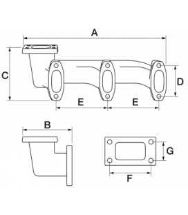 COLLECTEUR D'ECHAPPEMENT HORIZONTALE ADAPTABLE DEUTZ 03363915