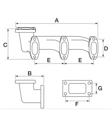 COLLECTEUR D'ECHAPPEMENT VERTICAL ADAPTABLE DEUTZ 02168675 02242031 02102474 02161513