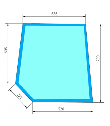 VITRE DE PORTE SUPÉRIEURE - DROITE - PLATE - CLAIRE ADAPTABLE DEUTZ 04316723