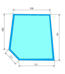 VITRE DE PORTE SUPÉRIEURE - GAUCHE - PLATE - CLAIRE ADAPTABLE DEUTZ 04316724