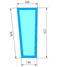 VITRE DE LABOUR DROITE - PLATE - TEINTÉE ADAPTABLE DEUTZ 04316654, 3125388R1, 40974, 4316654, AL25353, AL25757, AL27353, K965470