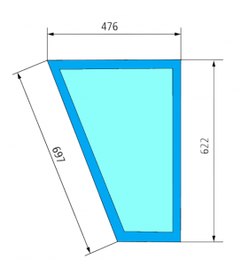 VITRE DE PORTE INFÉRIEURE - GAUCHE - PLATE - CLAIRE ADAPTABLE DEUTZ 04316720