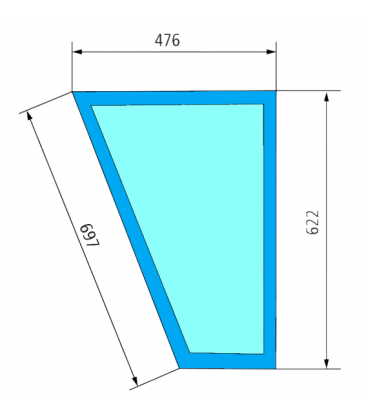 VITRE DE PORTE INFÉRIEURE - GAUCHE - PLATE - CLAIRE ADAPTABLE DEUTZ 04316720