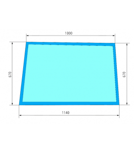 VITRE ARRIÈRE AVEC CADRE ALUMINIUM - PLATE - CLAIRE ADAPTABLE DEUTZ 04316662