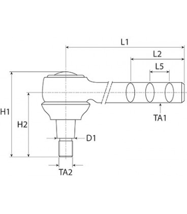 ROTULE CRANTEE DE BARRE DE DIRECTION ADAPTABLE SOMECA 411 ET 421 569337 577286 585214