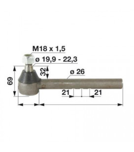 ROTULE DE BARRE DE DIRECTION ADAPTABLE DEUTZ 0237 1245 2371245 K2371245