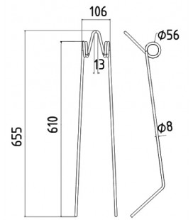 DENT HERSE ETRILLE 8MM TYPE CARRE 50400308 GW794 ADAPTABLE