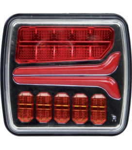 FEU ARRIERE GAUCHE OU DROIT DYNAMIQUE CARRE 4 FONCTIONS LED 12-24V