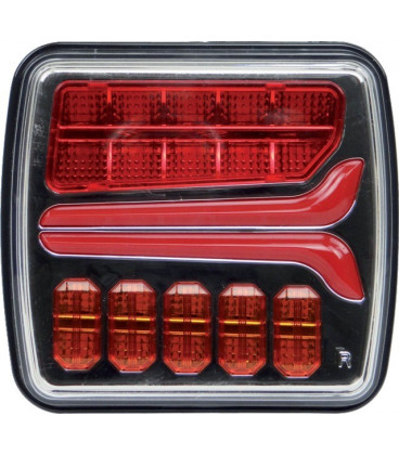 FEU ARRIERE GAUCHE OU DROIT DYNAMIQUE CARRE 4 FONCTIONS LED 12-24V