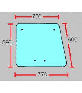 VITRE LATÉRALE OUVRANTE - PLATE - CLAIRE ADAPTABLE FORD MASSEY FERGUSON 544516 H080 H80 M544516