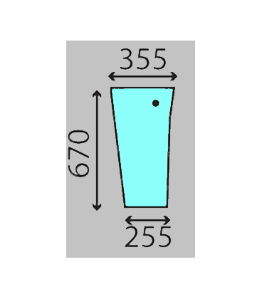 VITRE DE LABOUR DROITE - PLATE - TEINTÉE ADAPTABLE MASSEY FERGUSON 3475995M1