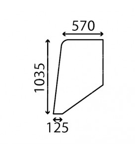 VITRE DE PORTE PLATE GAUCHE OU DROITE CASE IH - CLAIRE 3114017R1