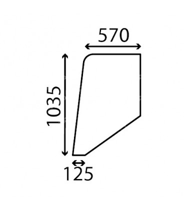 VITRE DE PORTE PLATE GAUCHE OU DROITE CASE IH - CLAIRE 3114017R1