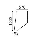 VITRE DE PORTE PLATE GAUCHE OU DROITE CASE IH - CLAIRE 3114017R1