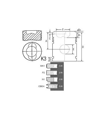 PISTON AVEC 4 SEGMENTS Ø 102 MM STANDARD ADAPTABLE DEUTZ AXE 35MM 04158849