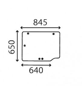 VITRE ARRIÈRE PLATE CASE IH - TEINTÉE 126317A1, 126317A2, MC126317A2