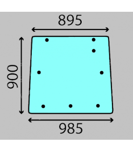 VITRE ARRIÈRE PLATE - TEINTÉE ADAPTABLE LANDINI MASSEY FERGUSON 3389902M1 3389902M2 3389902M3