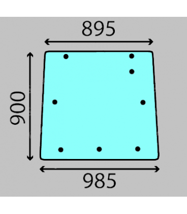 VITRE ARRIÈRE PLATE - TEINTÉE ADAPTABLE LANDINI MASSEY FERGUSON 3389902M1 3389902M2 3389902M3