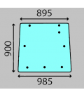 VITRE ARRIÈRE PLATE - TEINTÉE ADAPTABLE LANDINI MASSEY FERGUSON 3389902M1 3389902M2 3389902M3