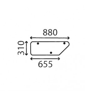 VITRE ARRIÈRE INFÉRIEURE CASE IH - PLATE - CLAIRE  1535071C1, 1535071C1N, 1535071C2