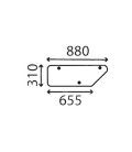 VITRE ARRIÈRE INFÉRIEURE CASE IH - PLATE - CLAIRE  1535071C1, 1535071C1N, 1535071C2