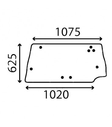 VITRE ARRIÈRE BOMBÉE CASE IH - TEINTÉE 127442A1, 248720A1, MC248720A1