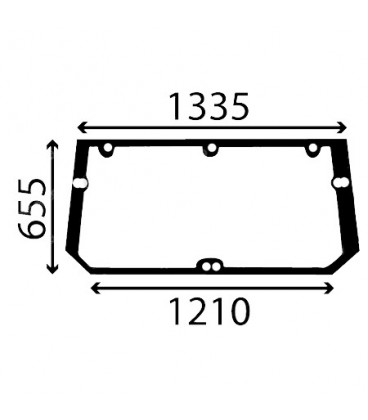 VITRE ARRIÈRE PLATE CASE IH - TEINTÉE 134671005, 134671011, 134671041, 134671061, 134671071