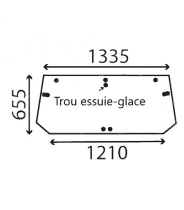 VITRE ARRIÈRE PLATE CASE IH - TEINTÉE  134671024, 134671025, 134671049, 134671072, 134671092, 47109343, 47110842