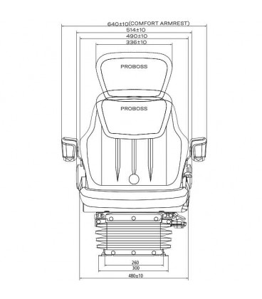 SIEGE A SUSPENSION PNEUMATIQUE PROBOSS AS2480