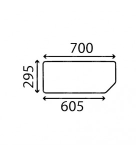 VITRE ARRIÈRE INFÉRIEURE CASE IH - PLATE - TEINTÉE 820000485, 82000485