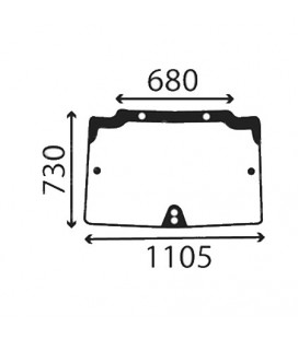 PARE-BRISE OUVRANT CASE IH NEW HOLLAND ET STEYR - BOMBÉ - TEINTÉ 44911501