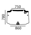 VITRE ARRIÈRE SUPÉRIEURE CASE IH NEW HOLLAND ET STEYR - TEINTÉE 44911502