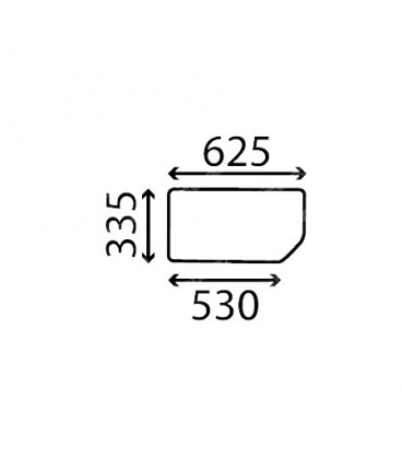 VITRE ARRIÈRE INFÉRIEURE CASE IH NEW HOLLAND ET STEYR - PLATE - TEINTÉE 44911518