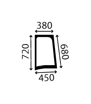 VITRE LATÉRALE GAUCHE CASE IH NEW HOLLAND ET STEYR - PLATE - TEINTÉE 87352417, 47130823