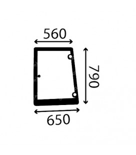 VITRE LATÉRALE GAUCHE CASE IH, FIAT, FORD - BOMBÉE - 8399532, 83995322, 839953221, 83995322L