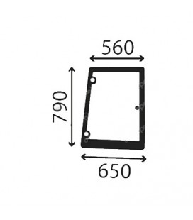 VITRE LATÉRALE GAUCHE CASE IH, FIAT, FORD - BOMBÉE - 8399532, 83995322, 839953221, 83995322L